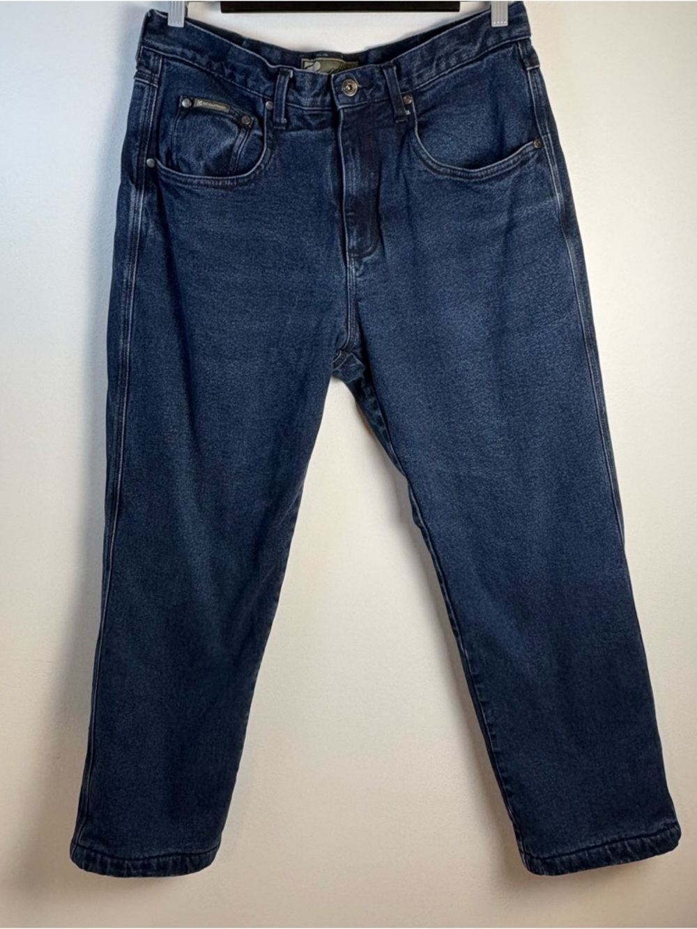 BC Clothing Men’s Dark Blue Lined Denim Jeans, Size 34x30, Outdoors Workwear